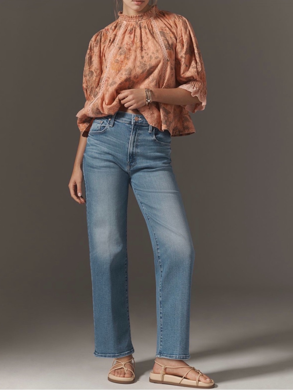 Mother The Rambler High-Rise Zip Flood Jeans